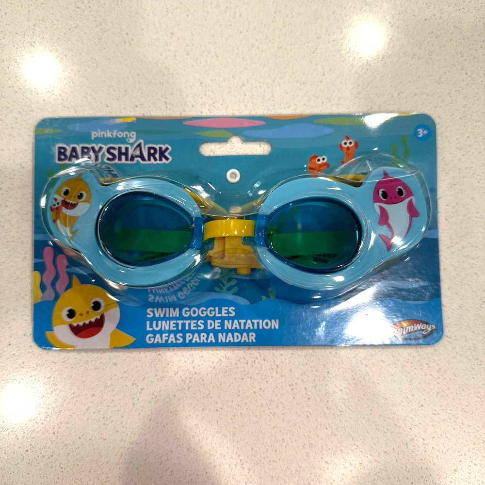 NEW Pinkfong Baby Shark Swim Goggles Blue sz 3+